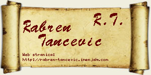 Rabren Tančević vizit kartica